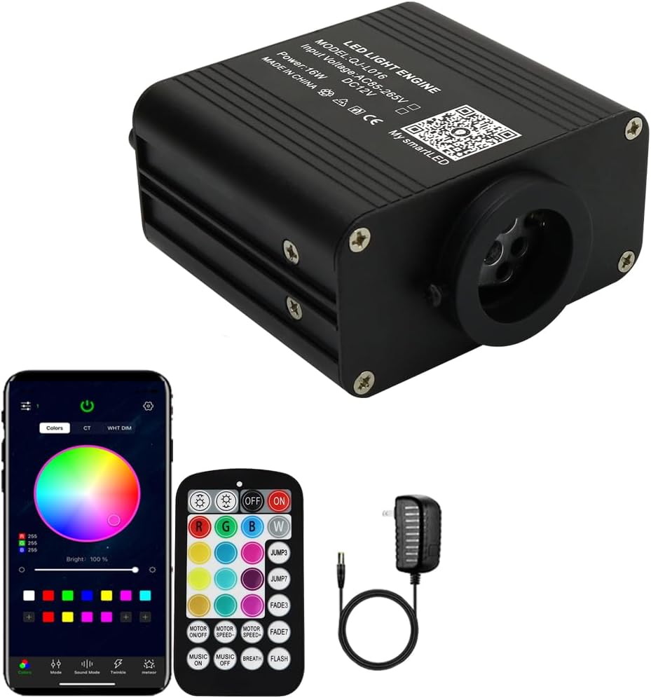 16W Twinkle & RGBW LED Fiber Optic Light Engine for Starlight Headliner Kits | Chinly.shop