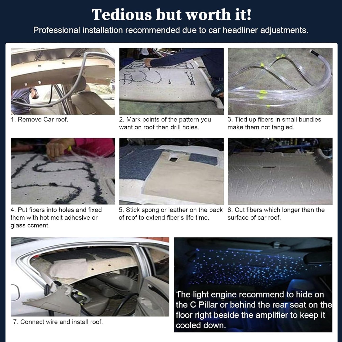 Instruction Menu for 16W Twinkle & Meteor 2 in 1 Rolls Royce Star Lights | Chinly.shop
