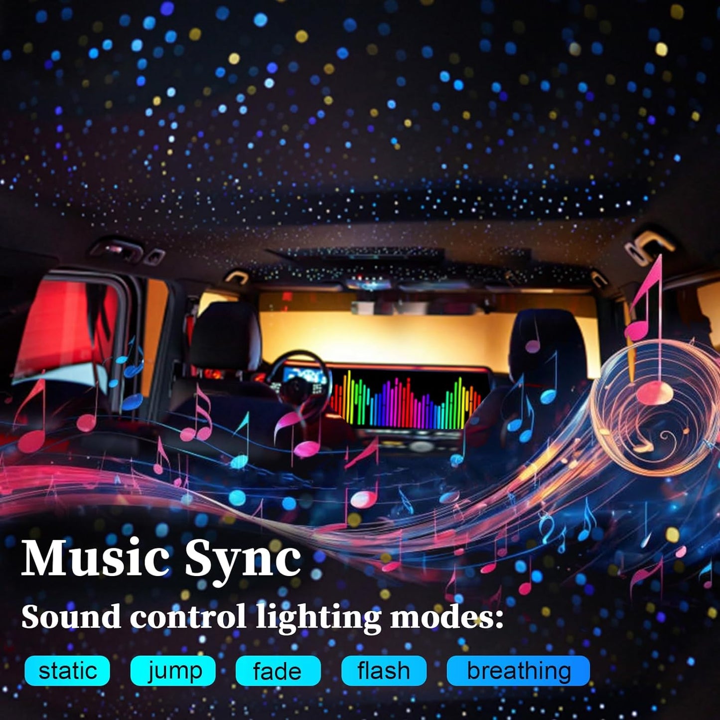 Music control for 16W Twinkle & Meteor 2 in 1 Rolls Royce Star Lights | Chinly.shop