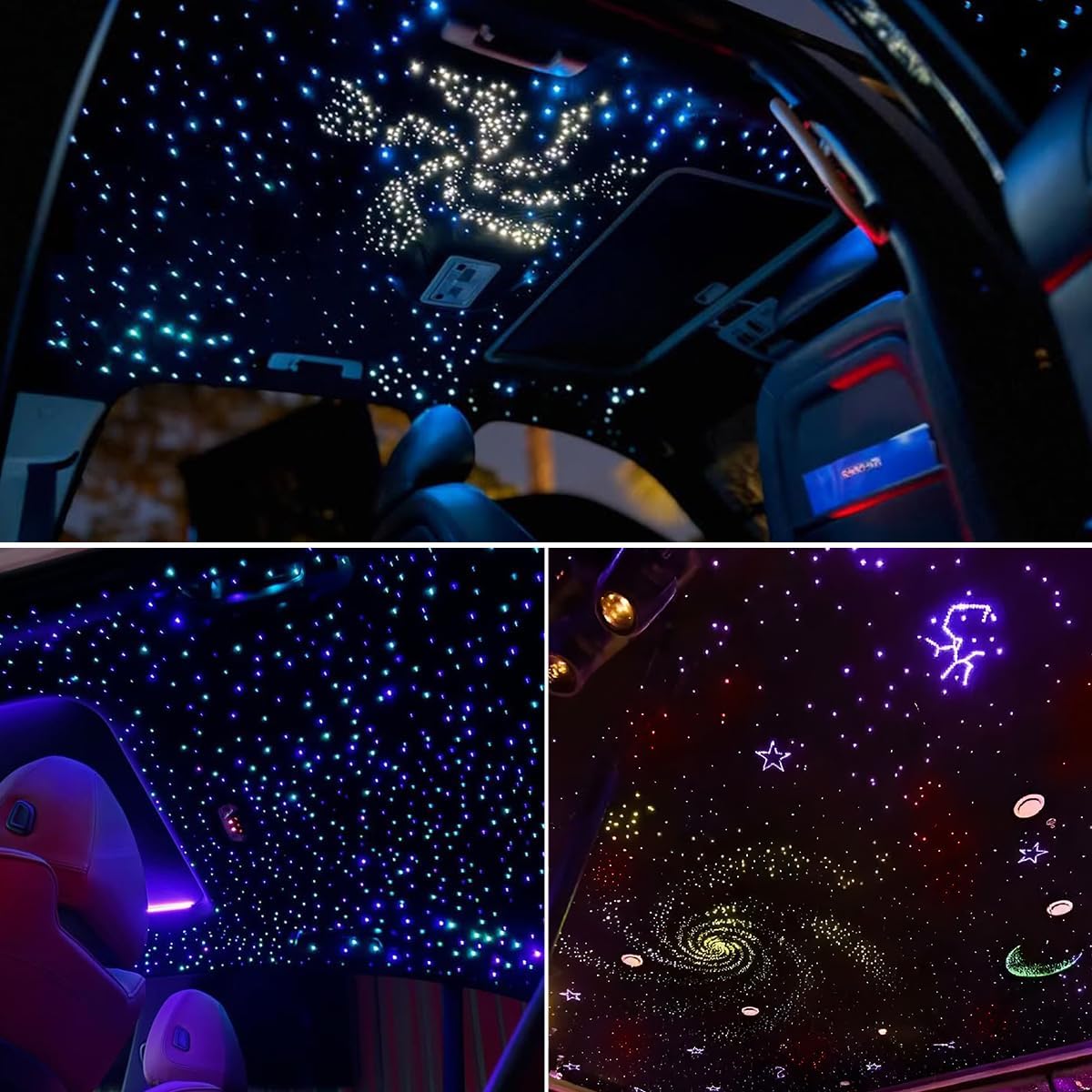 4 Colors 36W Twinkle Fiber Optic Starlight Headliner Kit with Bluetooth APP for Car Truck SUV