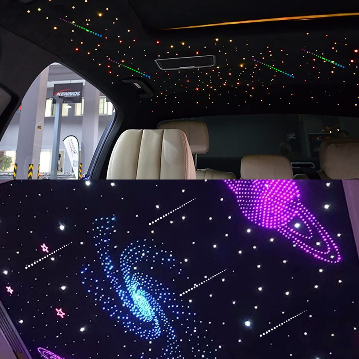 2*16W Dual Color Fiber Optic Star Ceiling Kit for Car Truck & Home Theaters with Bluetooth App/Remote Control