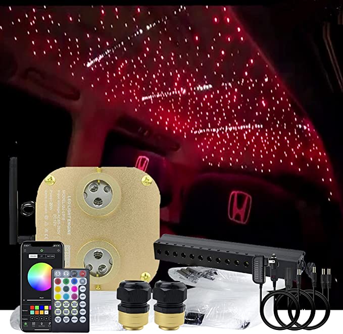 SANLI LED 20W Twinkle RGBW Starlight Headliner Kit with Shooting Star for Car Truck's Roof Ceilings | RollsRoyceStarRoofLights.com
