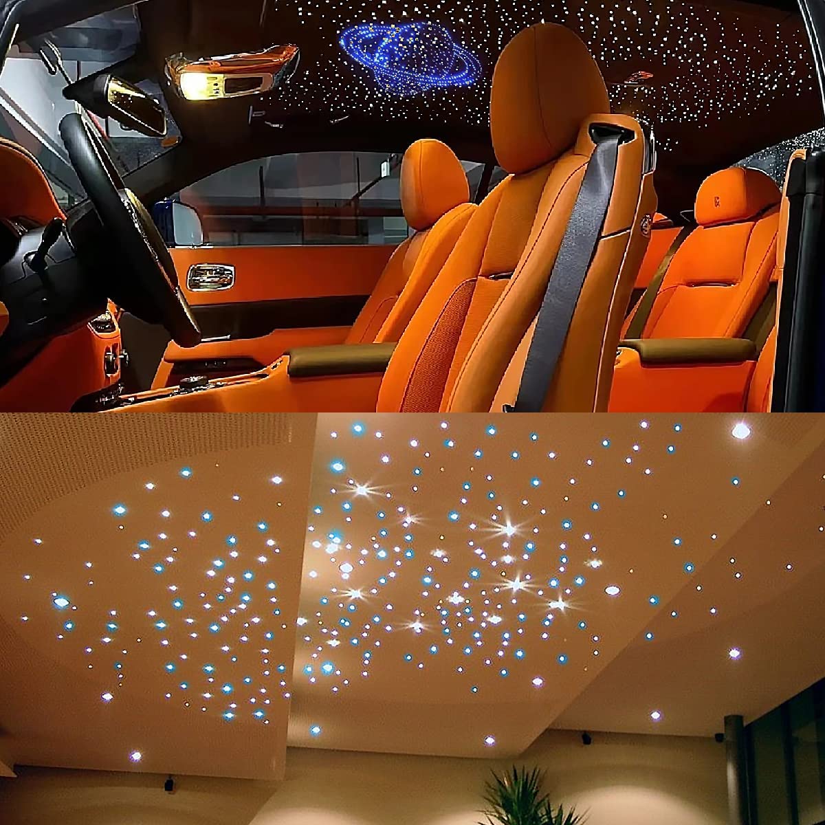 2*16W Dual Color Fiber Optic Star Ceiling Kit for Car Truck & Home Theaters with Bluetooth App/Remote Control