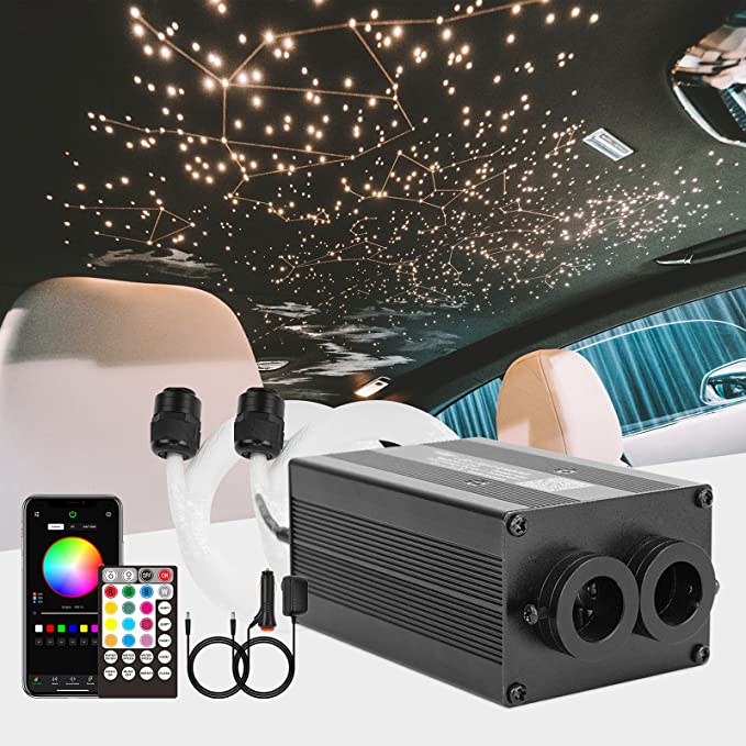 2*6W Twinkle RGBW Rolls Royce Headliner Lights for Car with Bluetooth App/Remote Control | RollsRoyceStarRoofLights.com