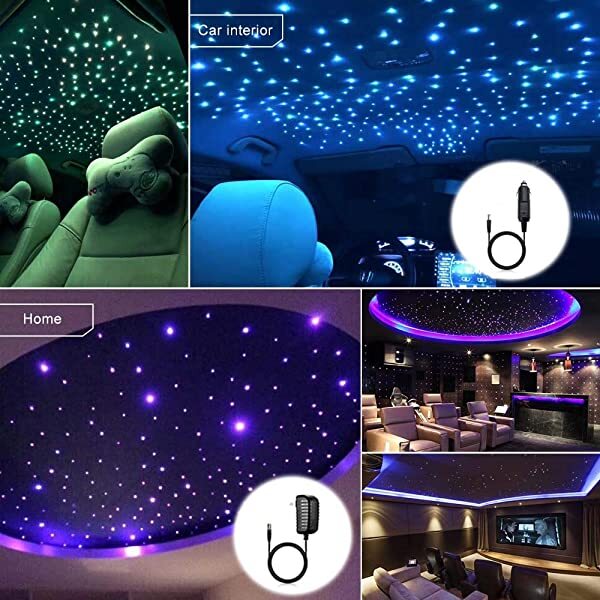 2*10W Dual Head Twinkle RGBW Fiber Optic Star Light Headliner kit for Car Truck SUV & Boat Yacht with Bluetooth/Remote Control