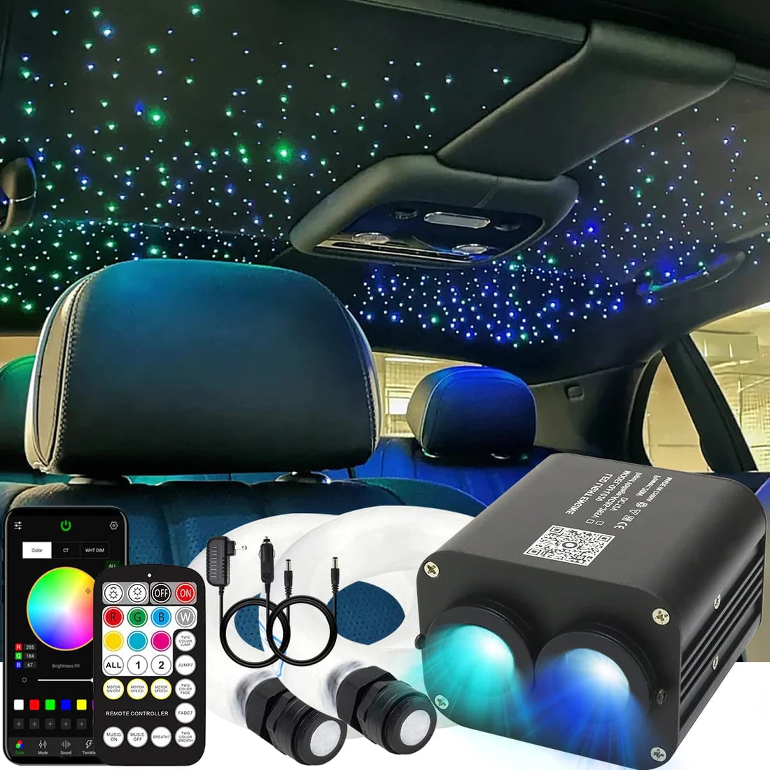 20W Dual Color Twinkle Rolls Royce Roof Stars Kit for Rolls Royce Phantom/Cullinan/Ghost/Wraith/Dawn 's Headliner | Chinly.shop