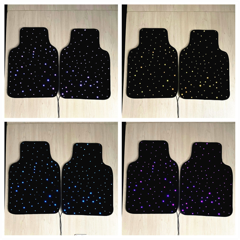 SANLI LED 2pcs RGBW Starlight Car Mats with APP Control & Remote Control for Car Truck SUV. Universal Fit Starlight Floor Mats for Car Front Row