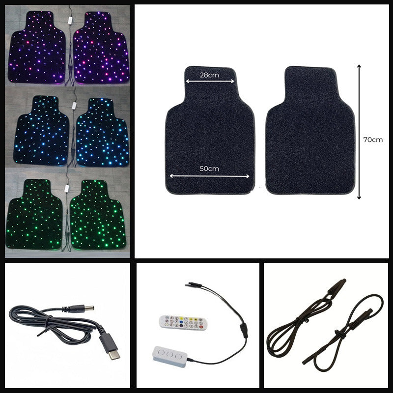 SANLI LED 2pcs RGBW Starlight Car Mats with APP Control & Remote Control for Car Truck SUV. Universal Fit Starlight Floor Mats for Car Front Row