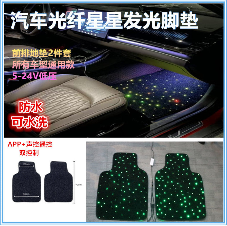 SANLI LED 2pcs RGBW Starlight Car Mats with APP Control & Remote Control for Car Truck SUV. Universal Fit Starlight Floor Mats for Car Front Row