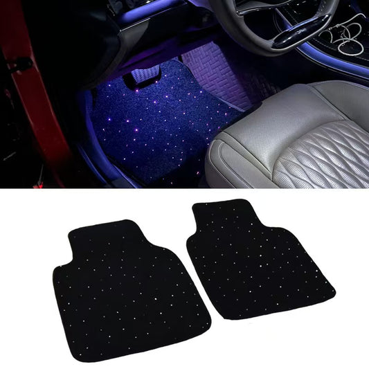 SANLI LED 2pcs RGBW Starlight Car Mats with APP Control & Remote Control for Car Truck SUV. Universal Fit Starlight Floor Mats for Car Front Row