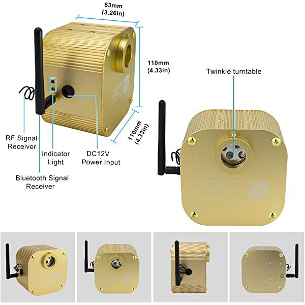 16W Twinkle RGBW Bluetooth LED Fiber Optic Light Source for Starlight Headliner Kit