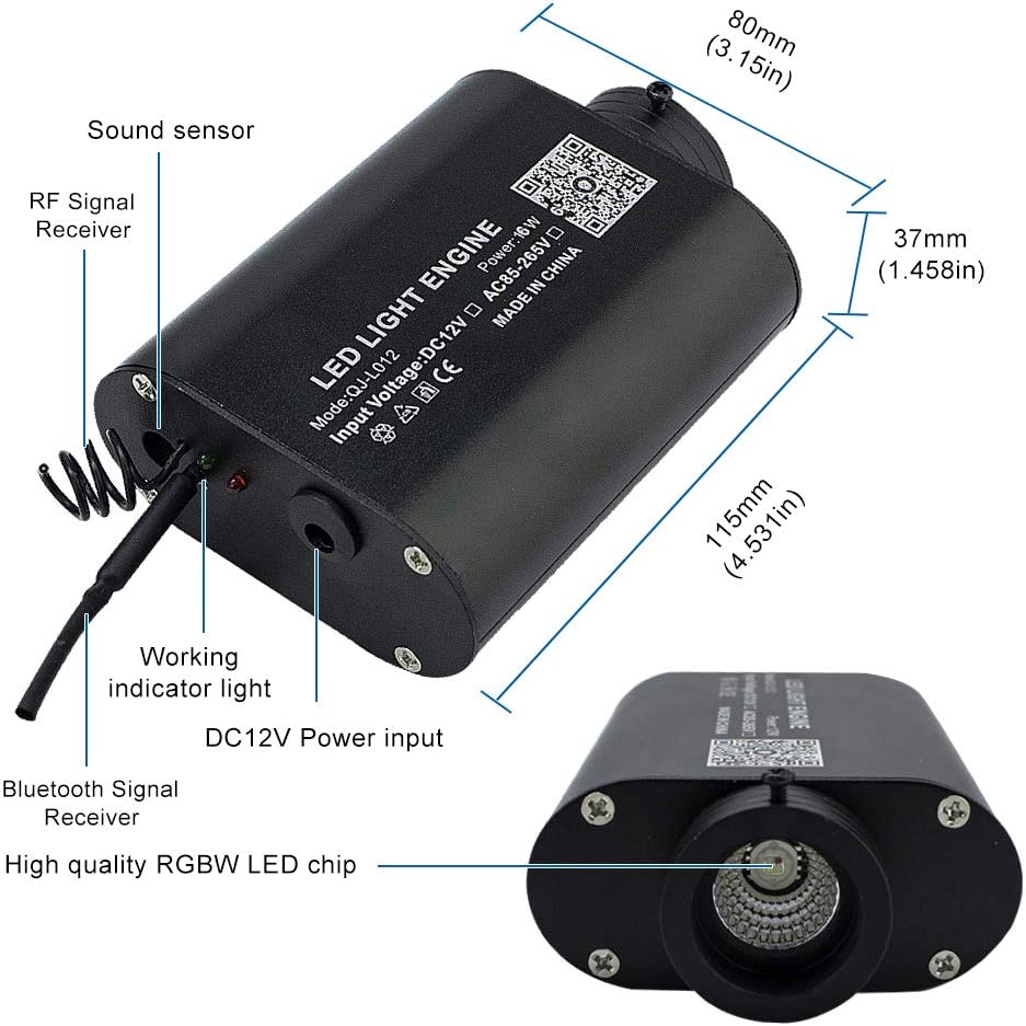 16W RGBW Bluetooth Starlight Roof Kit for Car Truck with Sound Activated & Remote Control