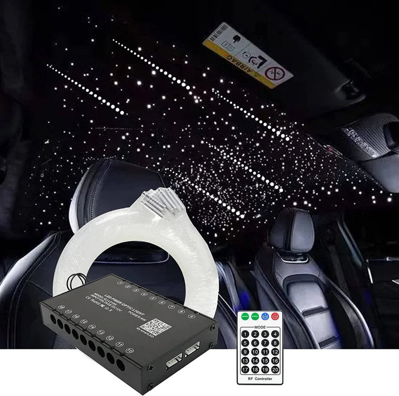 9W White LED Fiber Optic Shooting Star Ceiling Light Kit for Car Truck & Home Theater with Bluetooth App/RF Control | RollsRoyceStarRoofLights.com