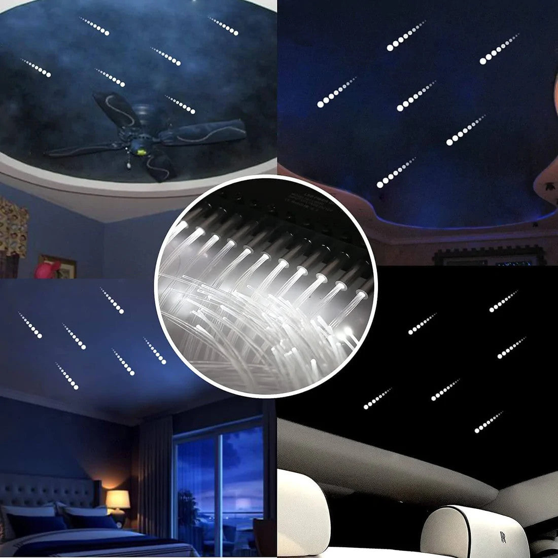 3W LED White Shooting Star Headliner Kit for Car Truck's Roof with Bluetooth App/Remote Control