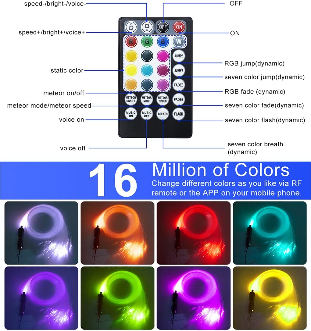 6W RGB Color Changing Rolls Royce Ceiling Lights with Bluetooth App/Remote Control & Music Activated