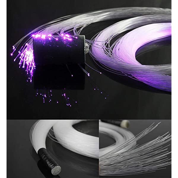 AZIMOM - 450 Fili In Fibra Ottica PMMA Da 0,75 Mm X 3 Metri, Per Creare Cieli Stellati E Decorazioni Luminose, Trasparenti E Flessibili