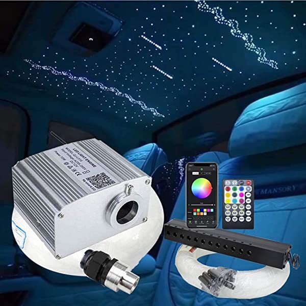 10W Twinkle RGBW Fiber Optic Star Headliner kit with Shooting Star for Car | RollsRoyceStarRoofLights.com