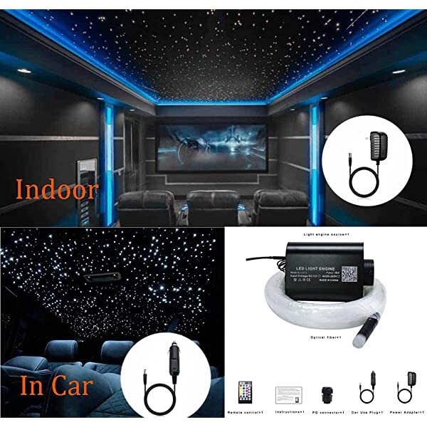 16W RGBW Bluetooth Starlight Roof Kit for Car Truck with Sound Activated & Remote Control